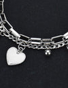 Heart Charm Stainless Steel Bracelet