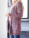 Heathered Open Front Cardigan with Pockets