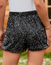 Sequin Elastic Waist Shorts