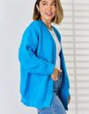 Open Front Dropped Shoulder Cardigan