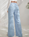 Slit Pocketed High Waist Wide Leg Pants