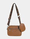 Stitching PU Leather Shoulder Bag