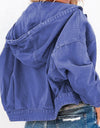 Hooded Dropped Shoulder Denim Jacket