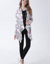 Geometric Open Front Handkerchief Hem Cardigan