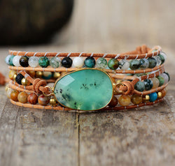 Natural Stone & Agate Layered Bracelet