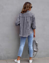 Distressed Drop Shoulder Denim Jacket