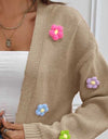 Floral Long Sleeve Open Front Cardigan