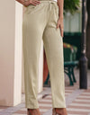 Drawstring Elastic Waist Pants with Pockets