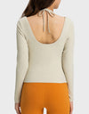 Halter Neck Long Sleeve Sporty Top