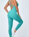 Crisscross Spaghetti Strap Active Jumpsuit