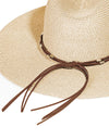 Fame Rope Strap Wide Brim Weave Hat