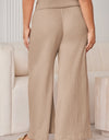 Plus Size Smocked Waist Wide Leg Pants