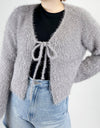 Tied Open Front Dropped Shoulder Cardigan