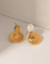 18K Gold-Plated Stainless Steel Shell Shape Earrings