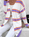 Striped Dropped Shoulder Cardigan