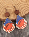 Printed Wooden Dangle Earrings