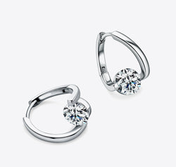 2 Carat Moissanite 925 Sterling Silver Heart Earrings