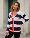 Striped Button Down Cardigan