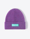 NEWYORK Patch Rib-Knit Cuffed Beanie