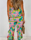 Ruffled Printed Tube Jumpsuit