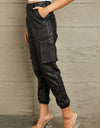 Kancan High Rise Faux Leather Joggers