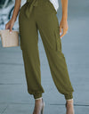 Tied High Waist Cargo Joggers