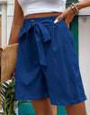 Tied High Waist Shorts with Pockets