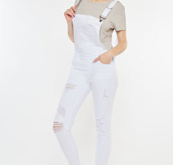 Kancan Distressed Skinny Denim Overalls
