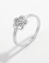 925 Sterling Silver Zircon Flower Ring