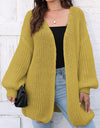 Open Front Dropped Shoulder Longline Cardigan