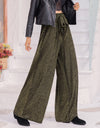 Ribbed Tied Wide Leg Pants