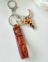 Rhinestone Bull Keychain