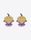 Demon Pumpkin Rhinestone Alloy Earrings