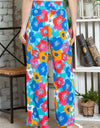 Printed Drawstring Wide Leg Pants