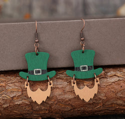 Wooden Hat Shape Dangle Earrings
