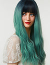 13*1" Full-Machine Wigs Synthetic Long Wave 26" in Seafoam Ombre