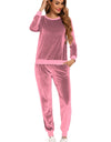 Round Neck Long Sleeve Loungewear Set with Pockets