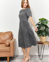 And The Why  Full Size Washed Chambray Midi Dress