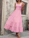 Smocked Scoop Neck Sleeveless Tank Dress