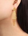 Titanium Steel Fishbone Shape Earrings