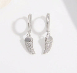 925 Sterling Silver Zircon Chili Shape Earrings