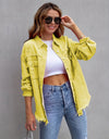 Distressed Drop Shoulder Denim Jacket