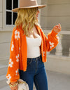 Floral Open Front Fuzzy Cardigan