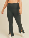 Kimberly C Full Size Slit Flare Leg Pants in Black