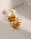 18K Gold-Plated Stainless Steel Shell Shape Earrings