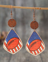 Printed Wooden Dangle Earrings