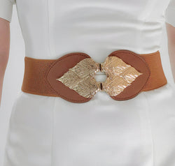 Alloy Leaf Buckle Elastic Belt
