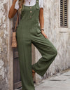 Perfee Textured Pocketed Wide Strap Overalls