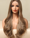 13*2" Lace Front Wigs Synthetic Long Wave 26" 150% Density in Golden Brown