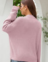 Waffle-Knit Dropped Shoulder Cardigan